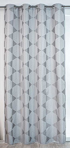 HomeMaison Vorhang Deko Madrid zu geometrischen Formen, Polyester, Grau, 260 x 140 cm von HomeMaison