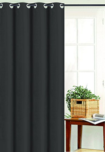 Homemaison Vorhang Uni Effekt Segeltuch, Polyester, anthrazit, 180 x 135 cm von Homemaison