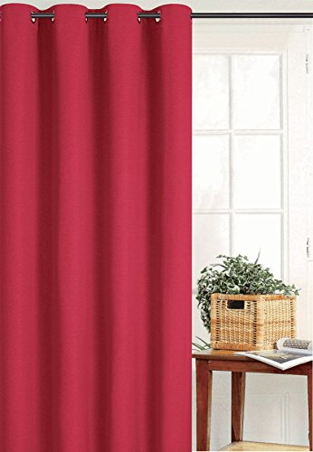 Homemaison Vorhang Verdunkeln Uni, Polyester, Rot, 250 x 135 cm von Homemaison