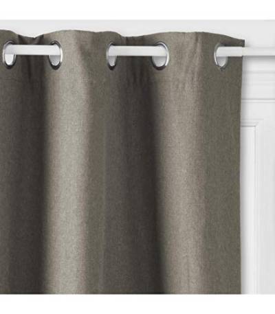 Homemaison Vorhang isolierend meliert mit Ösen, Polyester, Taupe, 260 x 140 cm von Homemaison
