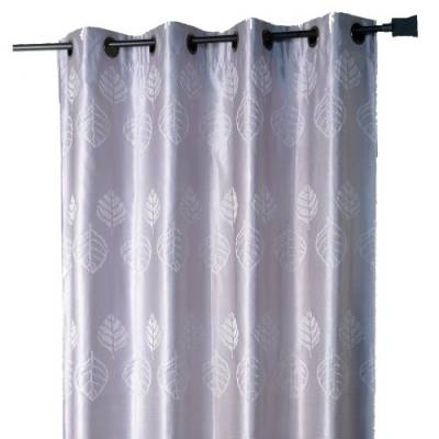 Homemaison Vorhang mit 8 Ösen, Motiv Blätter, 100% Polyester (HM69851175), Grau von Homemaison