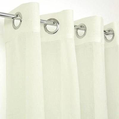 Homemaison hm69552 – 0 Uni Vorhang Blickdicht Polyester 260 x 140 cm, Polyester, weiß, 260x140 cm von Homemaison