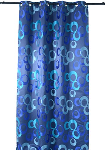 Vorhang aus Jacquard, bedruckt Kreise Gebäck, blau, 140 x 260 cm von Homemaison