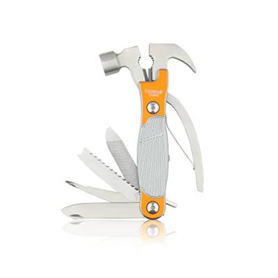 Hoteche 312003 MultiTool 11-in-1 Multifunktionsschlüssel mit Hakenentferner, Drahtschneider, Hammer, Schraubendreher, Flaschenöffner, Säge, Messer, Datei für Camping und Haushalt von Hoteche