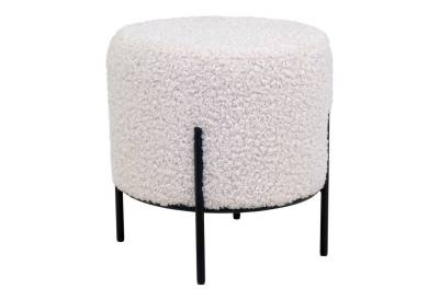 House Nordic Pouf Alford, in Weiss, Stoff - 35,5x37x35,5cm (BxHxT) von House Nordic