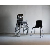 Metall Stapelbarer Stuhl | Röhrenförmiger Esszimmerstuhl 1 Von 7 Pagholtz West Germany 1960Er Jahre Vintage von HouseOfVintFurniture
