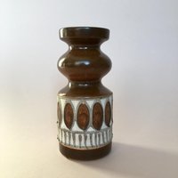 Mid-Century Braune Keramik Vase Von Veb Haldensleben, 1960Er Jahre von HouseOfVintFurniture