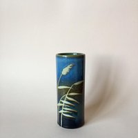 Vintage Jackie Lynd Für Rorstrand Steinzeug Vase/Blau Braun Grün/Schweden von HouseOfVintFurniture