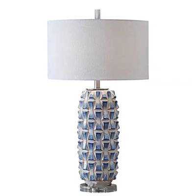 Moderne kreative Keramik-Tischlampe, Lampenschirme im amerikanischen Stil für Tischlampe mit warmer LED-Glühbirne, 28,34 hohe Tischlampe mit Metallsockel für Schlafzimmer-Arbeitszimmer, von HvKvHvY
