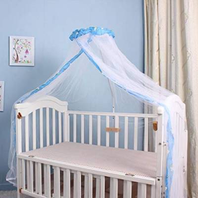 Insektenschutz Fenster Babybett Mückennetz Kinderbett Universal Moskitonetz Baby Mosquito Nets für Zuhause Himmelbett Stubenwagen Laufstall Kleinkind Bett Himmelbett mit Schnalle von IBLUELOVER