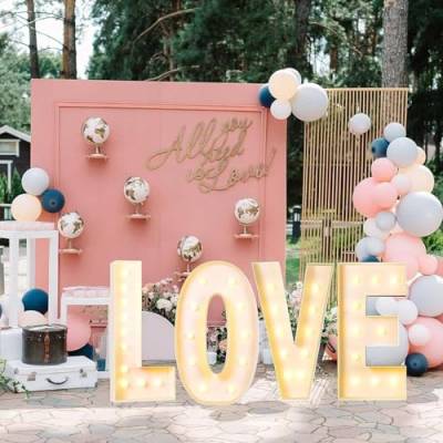 Big LOVE Leuchtbuchstaben, LED, Große Leuchtbuchstaben, Riesen-Leuchtbuchstaben, Hochzeitstag-Dekorationen ( Color : LOVE , Size : 120cm ) von IINCOOY