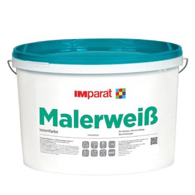IMparat | Malerweiß | Weiß | Wandfarbe | Innenfarbe | Wohnraumfarbe | Hohe Deckkraft | 10 Liter von IMparat