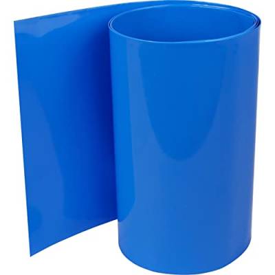 ISOLATECH PVC Schrumpfschlauch Meterware blau ohne Kleber Flachmaß 50mm (Ø31,8mm) 1 Meter Schrumpfverhältnis 2:1 Set zum Isolieren von 18650 Akku Batterien unbeschriftet (Ø31,8mm 1 Meter) von ISOLATECH