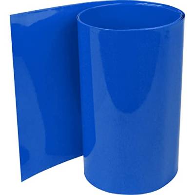ISOLATECH PVC Schrumpfschlauch Meterware dunkelblau ohne Kleber Flachmaß 100mm (Ø63,7mm) 3 Meter Schrumpfverhältnis 2:1 Set zum Isolieren von 18650 Akku Batterien unbeschriftet (Ø63,7mm 3 Meter) von ISOLATECH