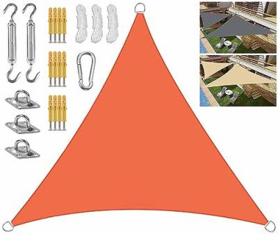 Orangefarbenes Pool-Segeldach mit robustem Befestigungssatz, Dreiecks-Sonnenschutz, windbeständig, UV-beständig, Sonnenschutz for das Parkdeck im Vorgarten (Size : 4.5x4.5x4.5M) von IUUUDDD