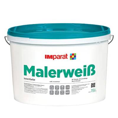 Imparat Malerweiß Wandfarbe Innenfarbe Innenweiß Objektfarbe Profiqualität 15 L von Imparat