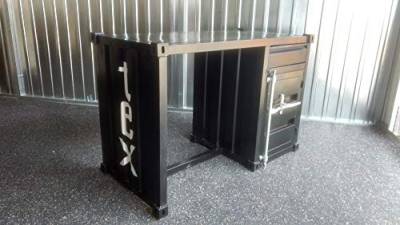 Schreibtisch Container Möbel Metall schwarz Industrie-Design Industrial Look Tex von Indoortrend