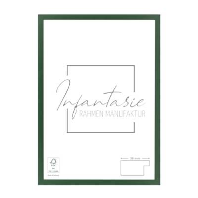 Infantasie 'N°2' Bilderrahmen 24x30 handgefertigt nach Maß | Dunkelgrün | MDF Holz-Design Collage Rahmen inkl. Kunstglas und Metall Aufhänger (Querformat & Hochformat) von Infantasie