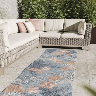 Interiyou Outdoor Teppich Florenz - 80x250 cm Multicolor - Wetterfest & UV-beständig für Balkon, Terrasse und Garten - Flachgewebe Aussenteppich von Interiyou