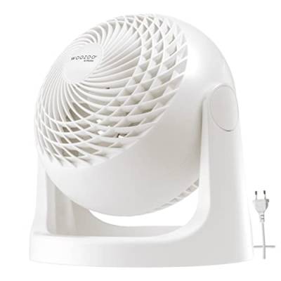 Woozoo, Leiser, leistungsstarker & tragbarer Tischventilator, 23m², Reichweite 15m, Vertikale Neigung um 360°, Zimmer - Woozoo PCF-HE18 - Weiß von Iris Ohyama