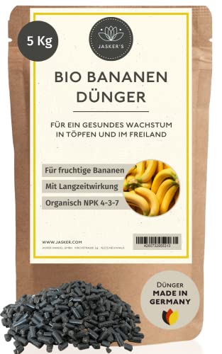 Bio Bananendünger Langzeit 5 Kg - 100% Bio-Dünger mit Vinasse & viel Kalium - Organischer Biodünger für Bananenpalme Musa Basjoo - Dünger für Bananenpflanzen - Mediterraner Dünger von JASKER'S