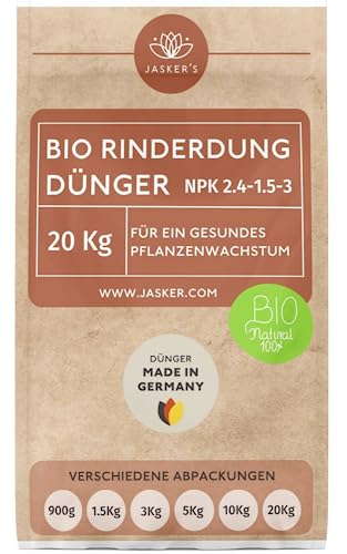 Bio Rinderdung Dünger 20Kg - Ideal als Naturdünger - 100% natürlich - Tierfreundlich von JASKER'S
