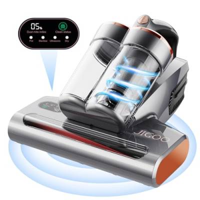 JIGOO S300 Pro Milbensauger mit Staubmilben-Sensor und Intelligente LED-Anzeige, 500W Milbenstaubsauger mit UV-Licht, Für Allergiker, entfernt 99,9% der Allergene, für Matratzen, Betten, Sofas von JIGOO