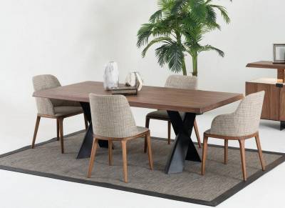 JVmoebel Essgruppe Holz Esszimmer Design Möbel Modern Stuhlgruppe Tisch 4x Stühle Set, (5-tlg) von JVmoebel