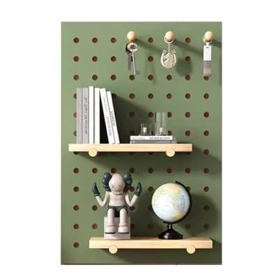 JXYQZD Peg Board, Holz-Stecktafel Zur Wandmontage, Display-Aufbewahrung, Stecktafel-Panel-Set, Wand-Organizer für Zuhause, Büro, Garage (Color : Green, Size : 23x16 in) von JXYQZD