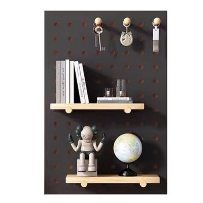 JXYQZD Peg Board, Holz-Stecktafel Zur Wandmontage, Display-Aufbewahrung, Stecktafel-Panel-Set, Wand-Organizer für Zuhause, Büro, Garage (Color : Negro, Size : 23x16 in) von JXYQZD