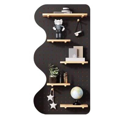 JXYQZD Pegboard Wall Organizer, Wooden Pegboard Wall Mounted Display Storage Pegboard Panel Kit Wall Organizer, for Garage Home Workplace (Color : Negro, Size : 23 * 47 in) von JXYQZD