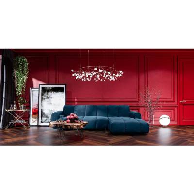 Jack & Alice Ecksofa Malter Marineblau Samt 293x80x174 cm von Jack & Alice