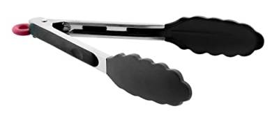 Jata Hogar AC35 Silikon-Küchenzange, Schwarz, ergonomischer Griff, Essential-Linie von Jata