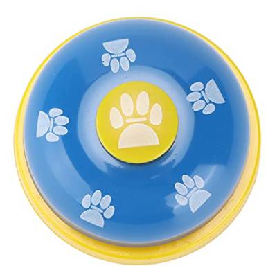 Jopwkuin Haustier-Trainingsglocken, süßes Pfotenmuster, Hundeklingel, großes Knopfdesign für Hunde und Katzen für das Haustiertraining(Gelber Hintergrund und Blaue Abdeckung) von Jopwkuin