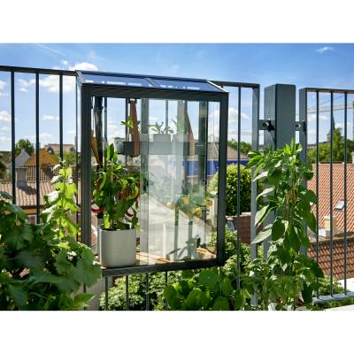Juliana Balkon-Gewächshaus 'Urban Balcony' 60 x 27 x 84 cm 4 mm Sicherheitsglas schwarz von Juliana
