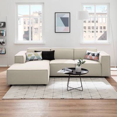 Ecksofa Kinx I 2-Sitzer Altweiß Strukturstoff 260x70x177 cm (BxHxT) Modern von Studio Copenhagen