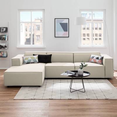 Ecksofa Kinx II Altweiß Strukturstoff 294x72x177 cm (BxHxT) Modern von Studio Copenhagen