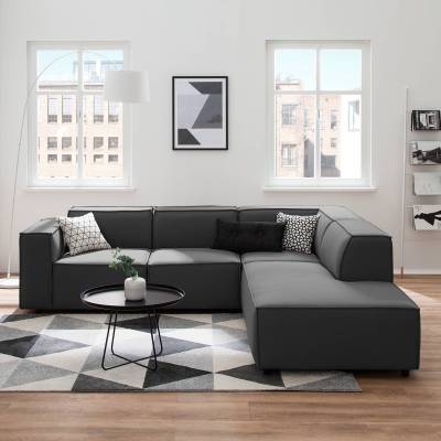 Ecksofa Kinx III 2-Sitzer Anthrazit Strukturstoff 259x70x234 cm (BxHxT) Modern von Studio Copenhagen