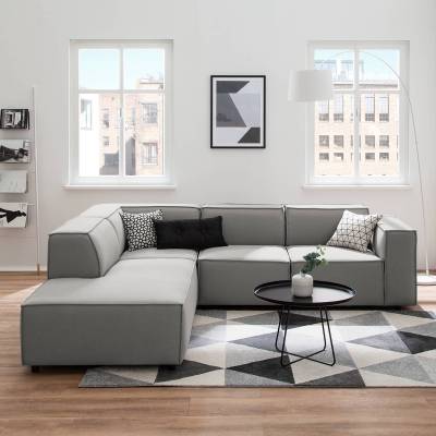 Ecksofa Kinx III 2-Sitzer Graubraun Strukturstoff 259x70x234 cm (BxHxT) Modern von Studio Copenhagen