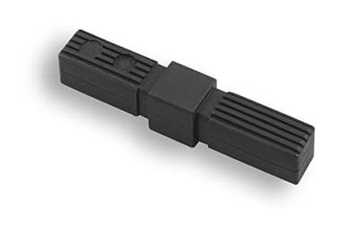 1 Steckverbinder Rohrverbinder für Quadratrohre, Kunststoff/Polyamid, Schwarz (2 Zapfen, 30 x 30 x 2,0 mm) von KLAMA