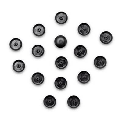 100 Abdeckkappen für Torx-Schrauben - Torx Schraubenabdeckung aus Kunststoff in verschiedenen Größen (TX 25, Schwarz) von KLAMA