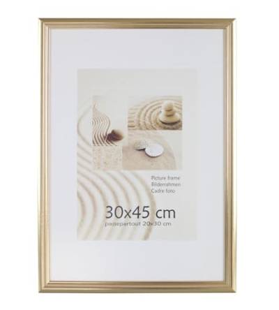 S216 Holz Bilderrahmen Acrylglas Lifestyle Foto Rahmen Collage Wanddeko Poster: Farbe: Gold | Format: 30x45 von KM FOTO