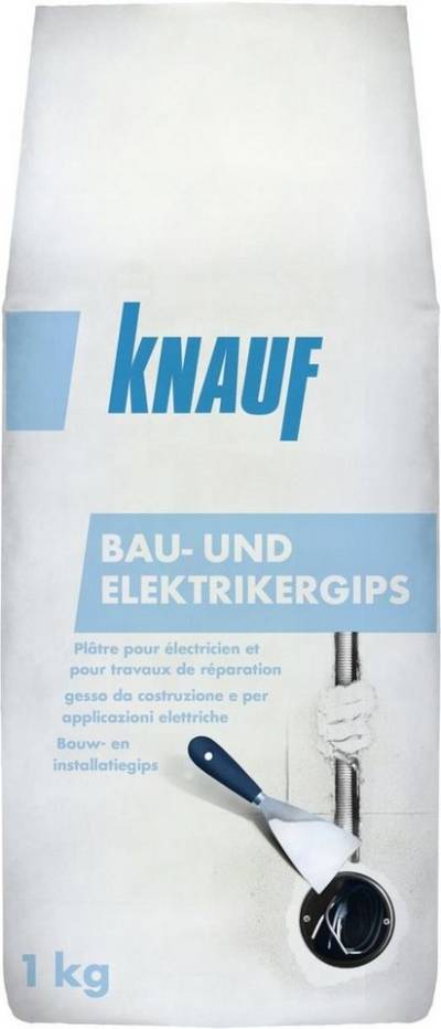 KNAUF Gipsputz Knauf Bau- und Elektrikergips hellgrau, 1 kg von KNAUF