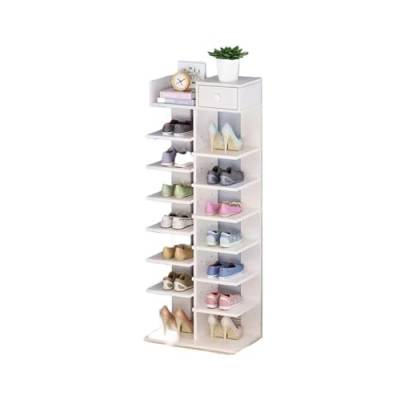 KOHARA Schuhregal Mehrstufiges Schuhregal Einfacher Haushalts-Mini-Schuhschrank Schlafsaaltür Regale mit großer Kapazität Platzsparender Schuhschrank (Farbe: Weiß) von KOHARA