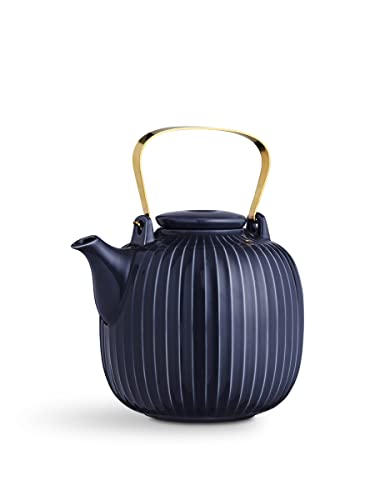 Kähler Teekanne 1,2 l Hammershøi legendäres Design Zeitlos für Tee, blau von HAK Kähler