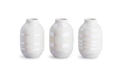 Kähler Miniatur Vasen 3 Stck. Omaggio kleine Sträuße klassisches Design, Weiss von HAK Kähler