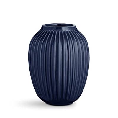 Kähler Vase H25.5 cm Hammershøi dänisches Design für Blumen Handarbeit, blau von HAK Kähler