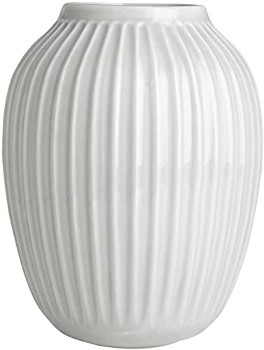 Kähler Vase H25.5 cm Hammershøi dänisches Design für Blumen Handarbeit, Weiss von HAK Kähler