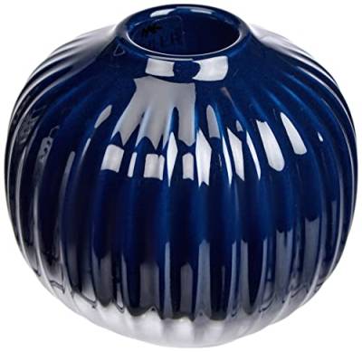 Kähler Kerzenständer runden Ø7.5 cm Hammershøi dänisches Design Handarbeit, blau von HAK Kähler