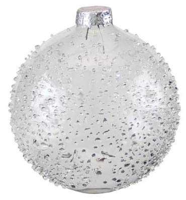 Kaheku Extravagante Weihnachts-Baumkugel Farin Glas klar Frozen Frost-Effekt Glasglitter Fensterdeko d10 cm von Kaheku